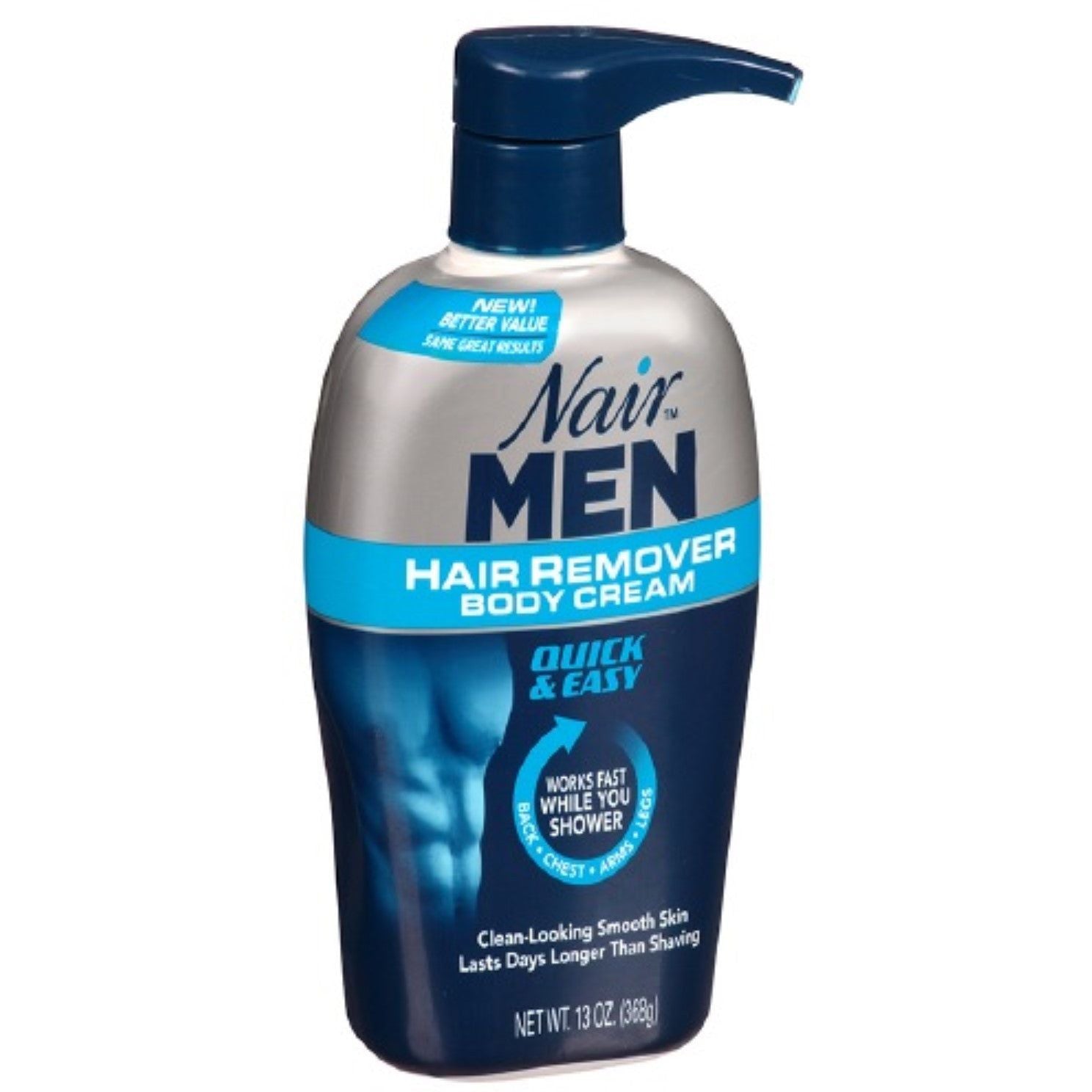 Nair For Men, Hair Remover Body Cream, Back, Chest, Arms & Legs, 368g