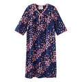 Silverts Senior Women's Adaptive Open Back Knit Printed Nightgown Diagonal Floral