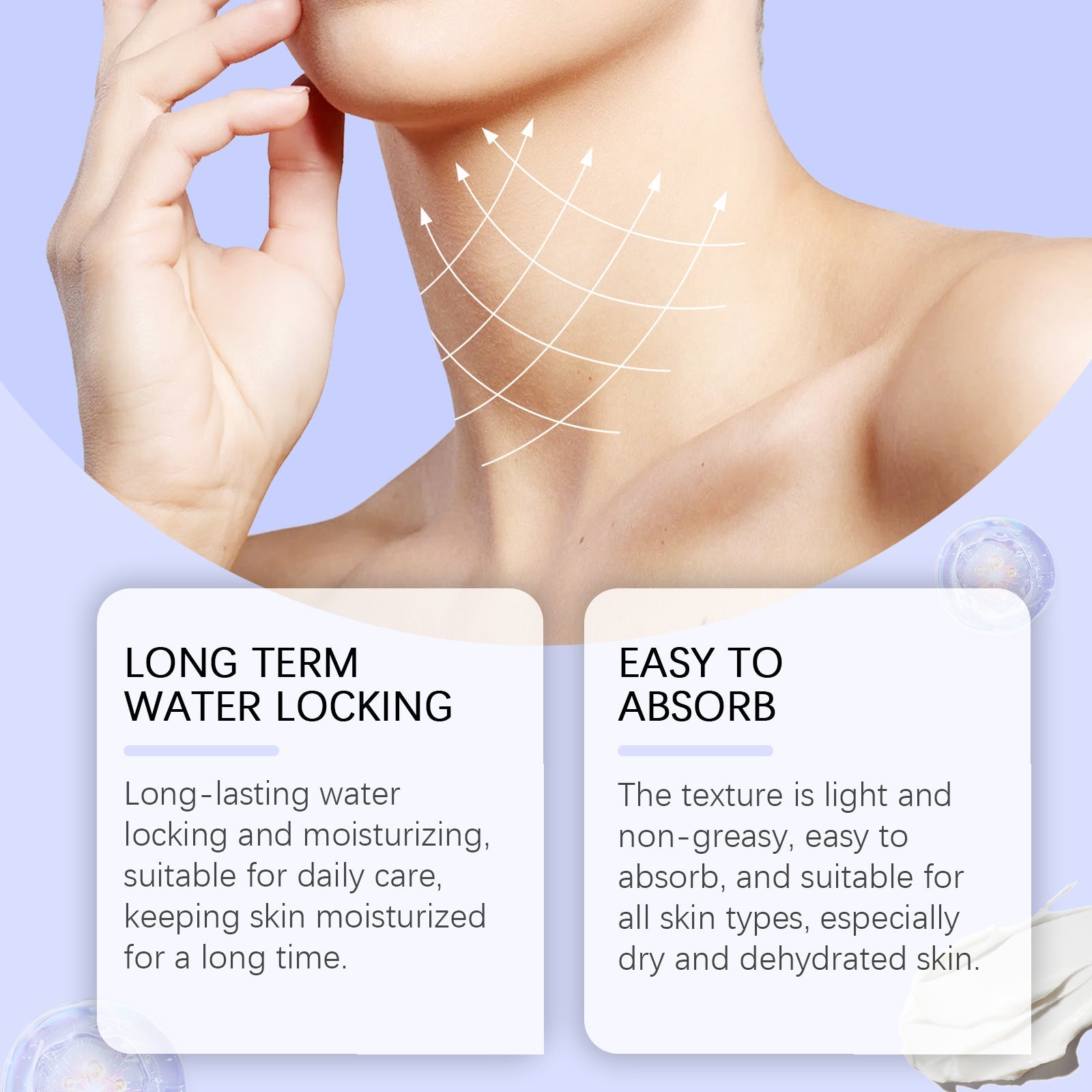 OUHOE Neck Cream - Hydrating, Moisturizing, and Refreshing Skin Care Lotion for Neck and Body