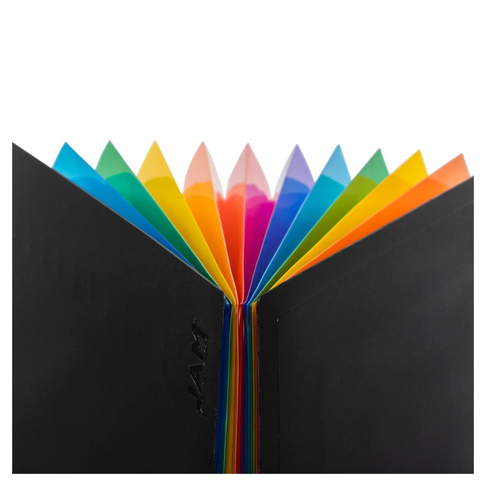 JAM PAPER Accordion Folder 12 Pocket Expanding File Letter Size Black