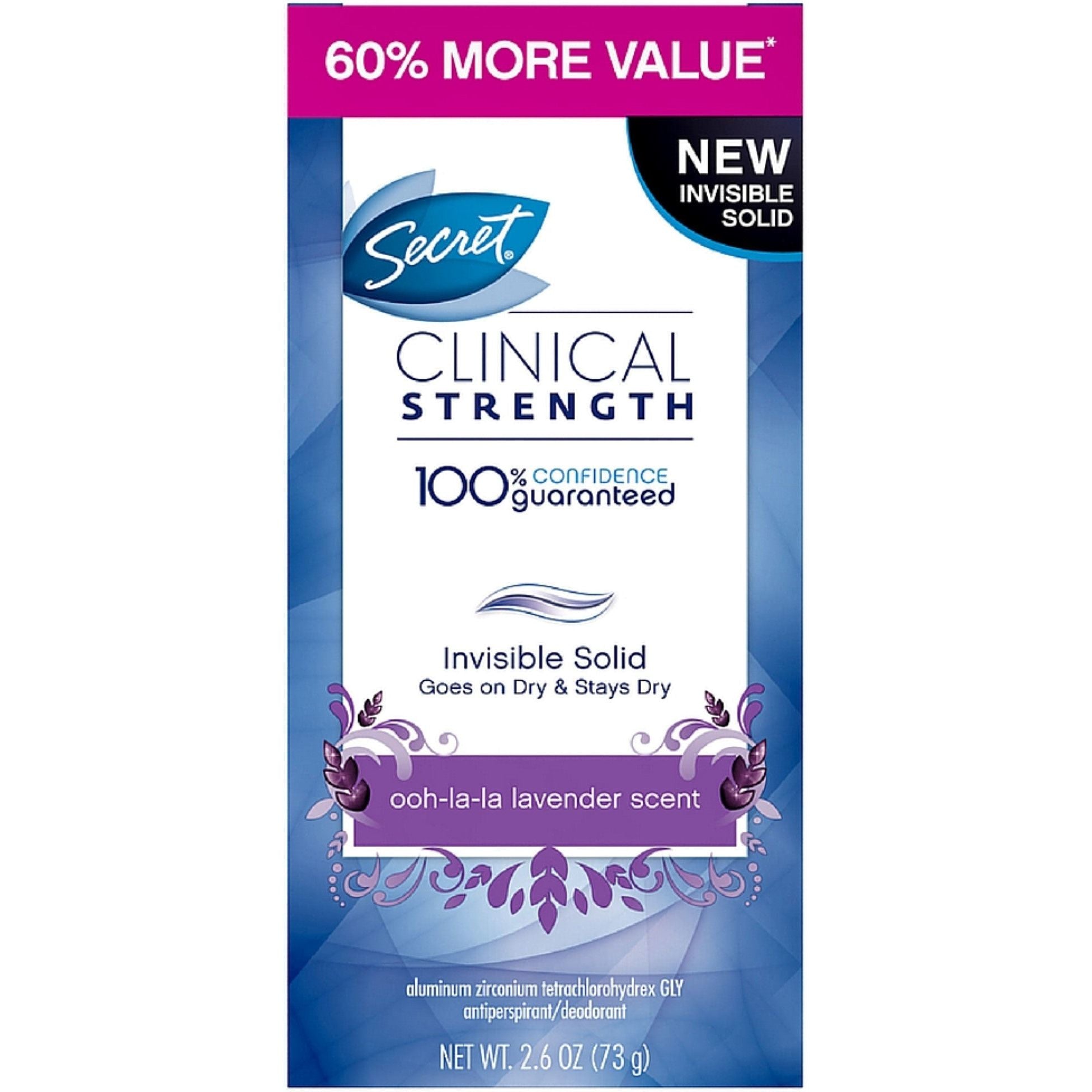 Secret Clinical Strength Antiperspirant & Deodorant, Invisible Solid, 2.6 oz (73g)