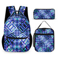 Psychedelic Backpack, Lunchbox, and Wallet Three piece set combination Travel Bag Package Set