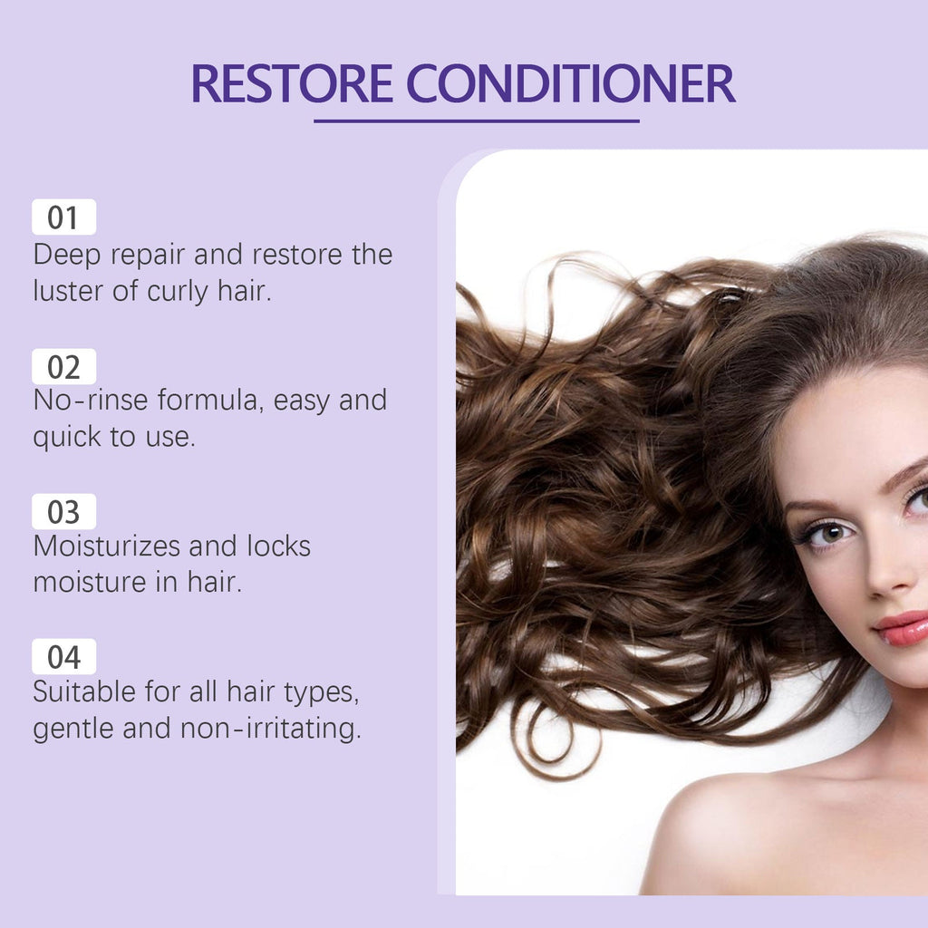 Leave-In Repair Curl Mask Nourishes Frizzy Hair For Natural Curls Repair Voluminous Shine Lasting Styling Cream
