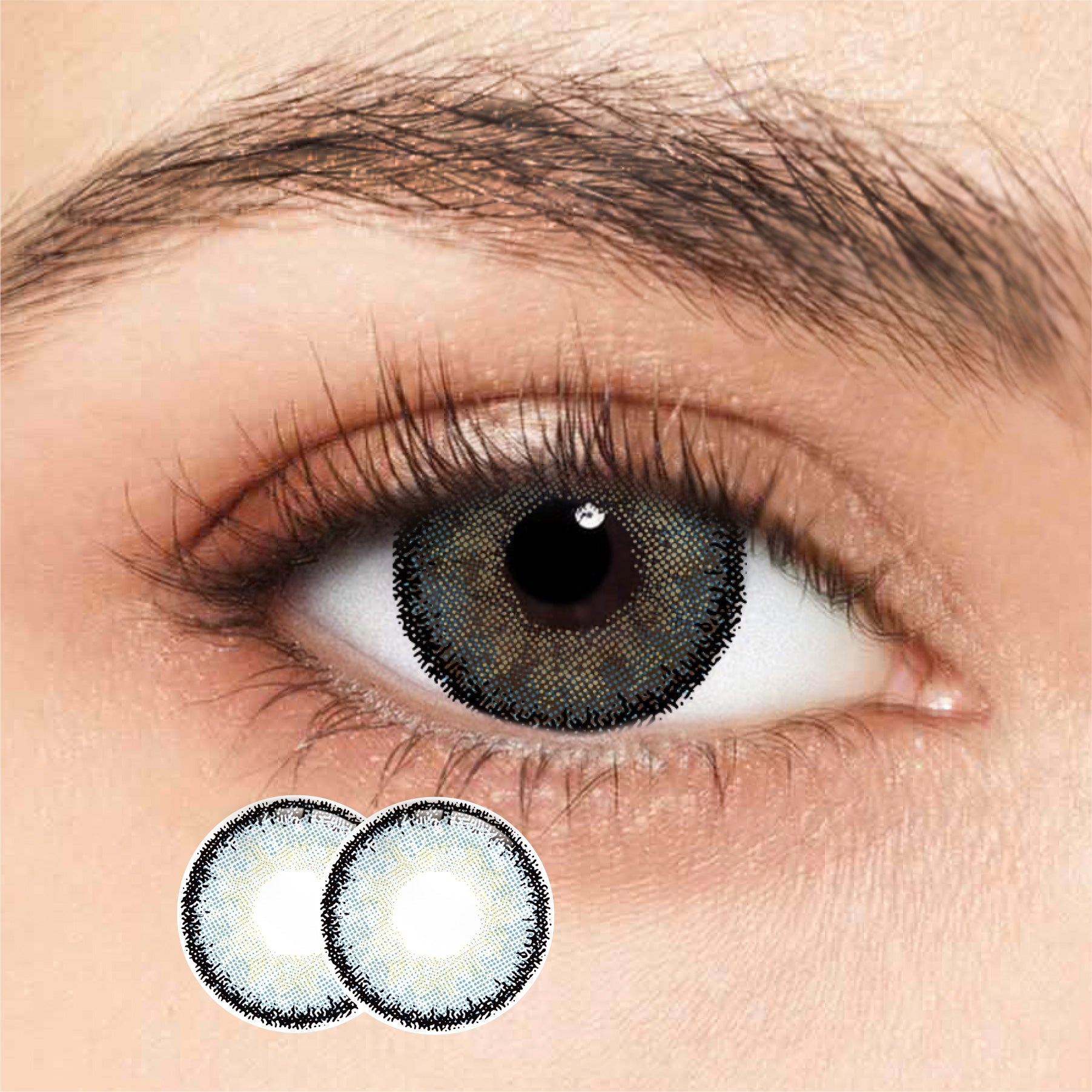 1Pair FDA Certificate Eyes Beautiful Pupil Colorful Girl Cosplay Contact Lenses  CLEAN BLUE