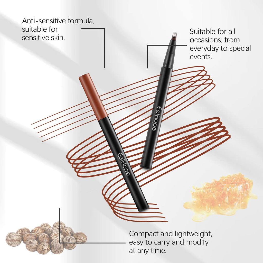 EELHOPE Four Claw Eyebrow Pencil Wild Eyebrow Embellishing Eyebrow shape delicate and easy to use non-smudging natural shaping eyebrow pencil