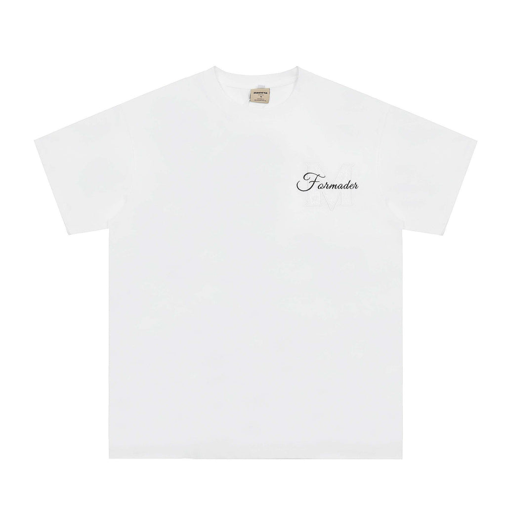 Niche High Street Floral Letter Print Short Sleeve T-Shirt INS Trendy American Summer Men's Casual Crew Neck Half Sleeve