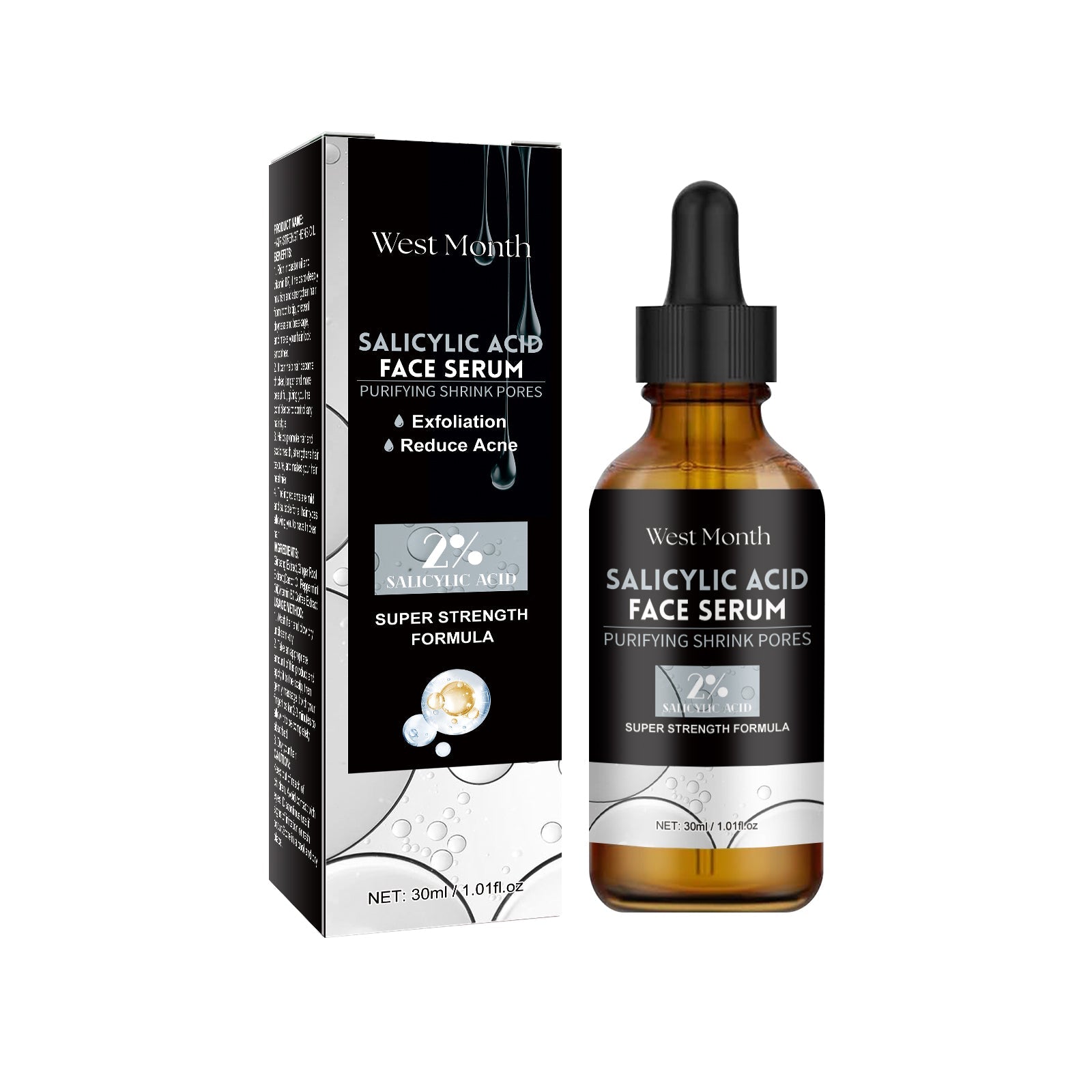 Salicylic Acid Facial Essence, Lighten Acne Mark Repair Hydrating Facial Care Essence