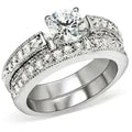 5X016 Rhodium Brass Ring – 6.5mm AAA Clear CZ Solitaire (Bold & Brilliant)