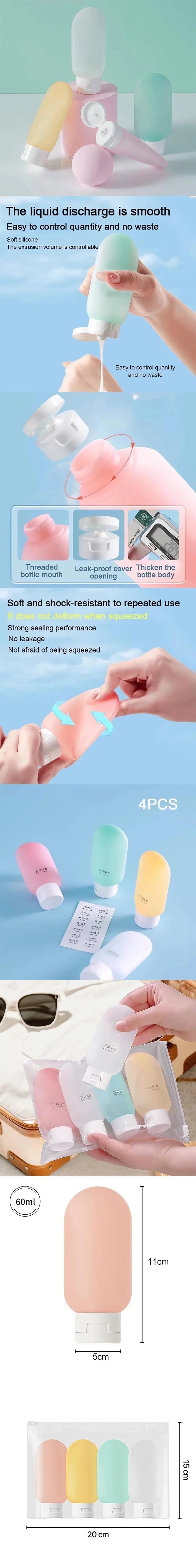 Silicone Travel Bottles – Refillable Leakproof