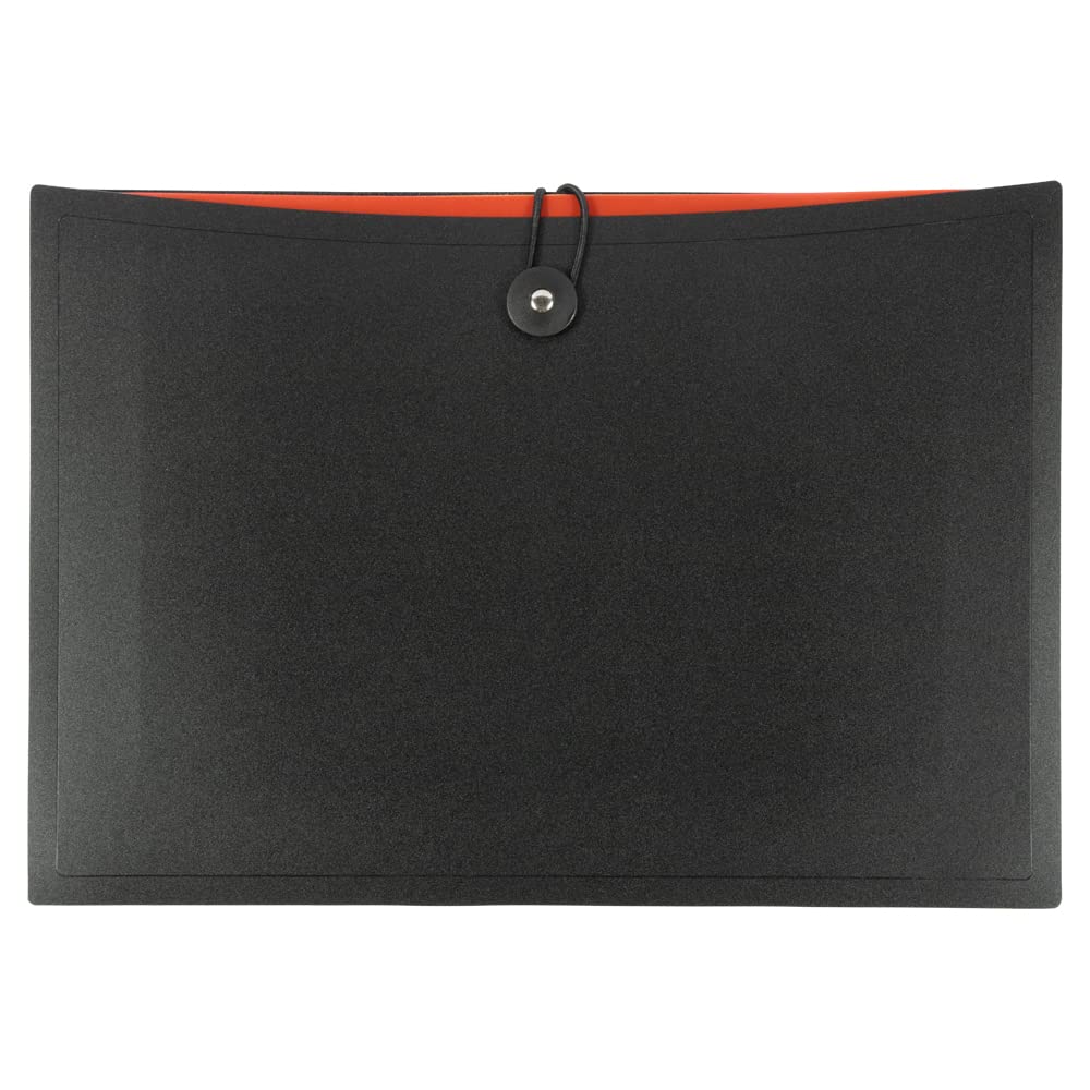 JAM PAPER Accordion Folder 12 Pocket Expanding File Letter Size Black