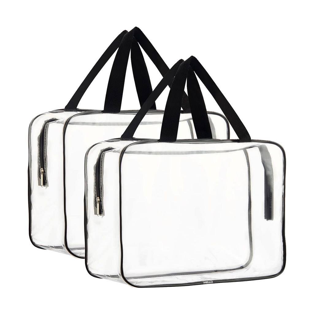 HAOGUAGUA 2-Piece Large Clear Waterproof Makeup Cosmetic Organizer Bag