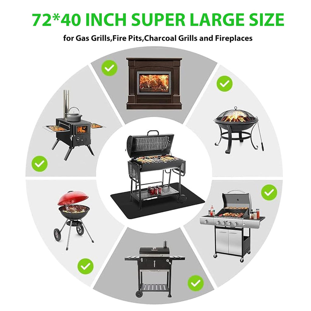 RWSEFK Grill Mats Double-Sided Fireproof BBQ Protector 60x40 inches