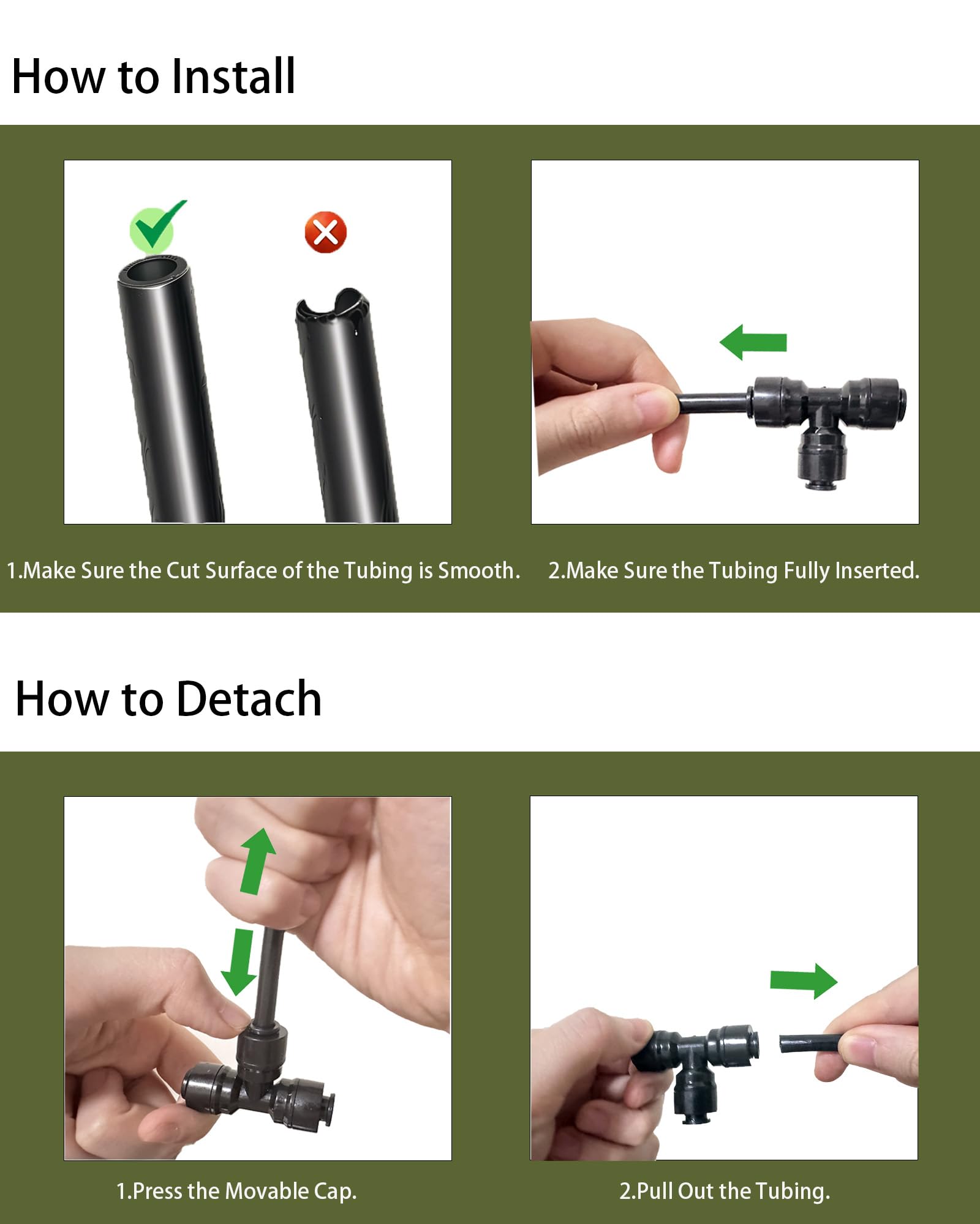 30 Pack 1/4 Inch Drip Irrigation Tee Connectors Quick Connect Garden Fittings