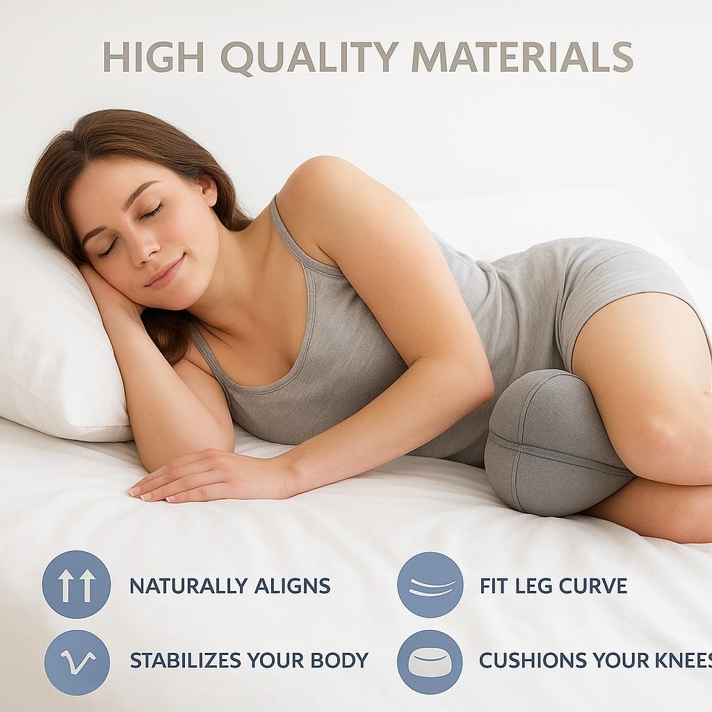 Generic Orthopedic Knee Pillow Memory Foam Side Sleepers Gray 1 Pack