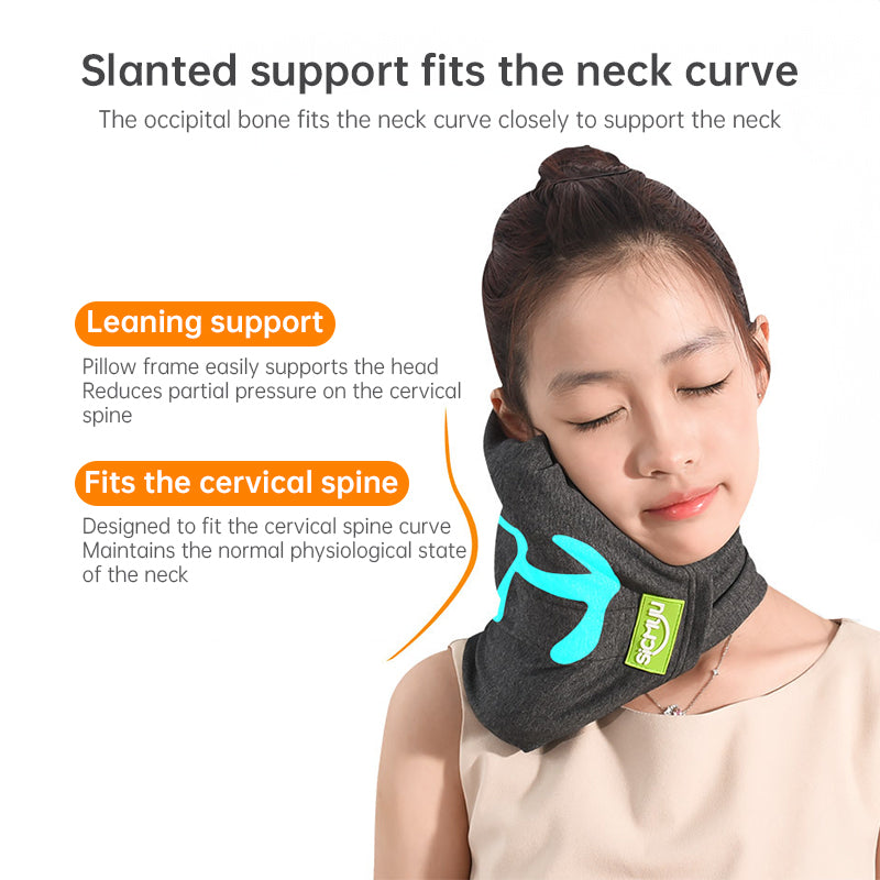 Memory Foam Travel Pillow for Plane, Train & Car - Neck Support Cushion with Washable Cover, Ideal for Sleeping