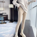 Versatile Solid-Color Ribbed Knit Pants For Women To Wear At Home