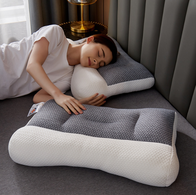Japanese soybean fiber pillow reverse traction cervical vertebra repair pillow pillow pillow core neck protection pillow