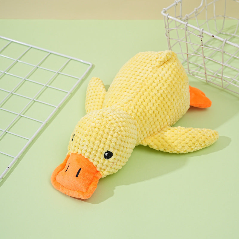 Dogs' Plush Companion Duck Toy for Biting and Teeth Cleaning with Sound, Fun for Cats and Pets - Charging Duck