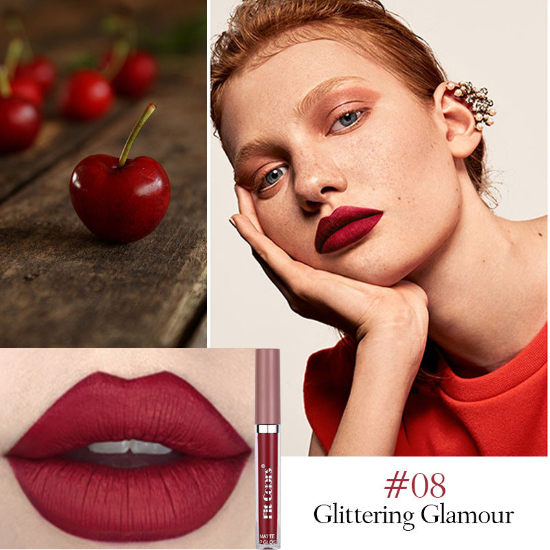 Fit Colors Matte Non Stick Cup Lip Gloss Fog Face Velvet Thin Tube Liquid Lipstick