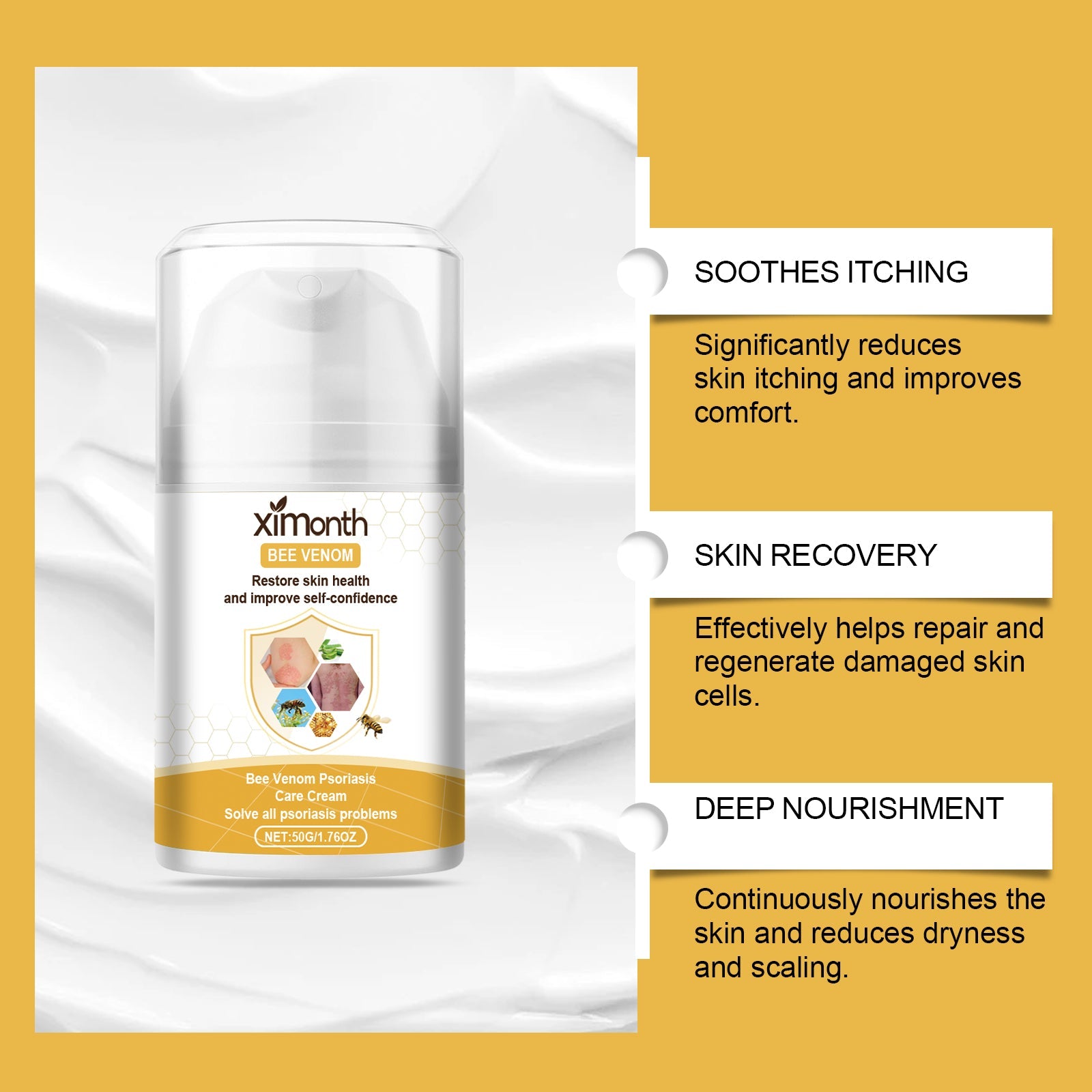 Bee-Venom Cowhide Moss Cream For Itchy Redness, Relieving Itching And Improving Skin Topical Care Cream