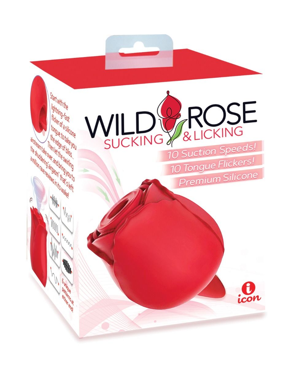 Wild Rose Suction & Tongue Vibrator - Red