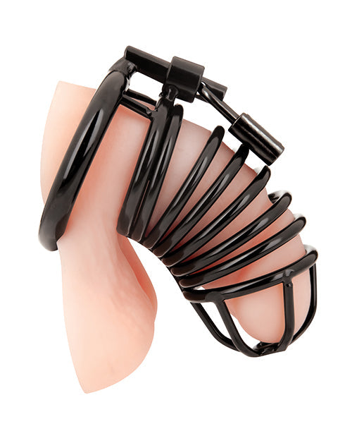 Blue Line Deluxe Chastity Cage Black