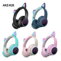 AKZ-K26 Head Mounted Bluetooth Cat Ears Luminous Cute Cool Card Wireless Sports Stereo Headset