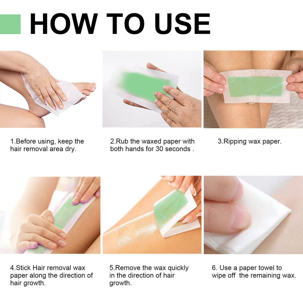 Hair Remove Wax Strips, Gentle Portable Fast Clean Tear Hair Removal Smooth Wax Strips