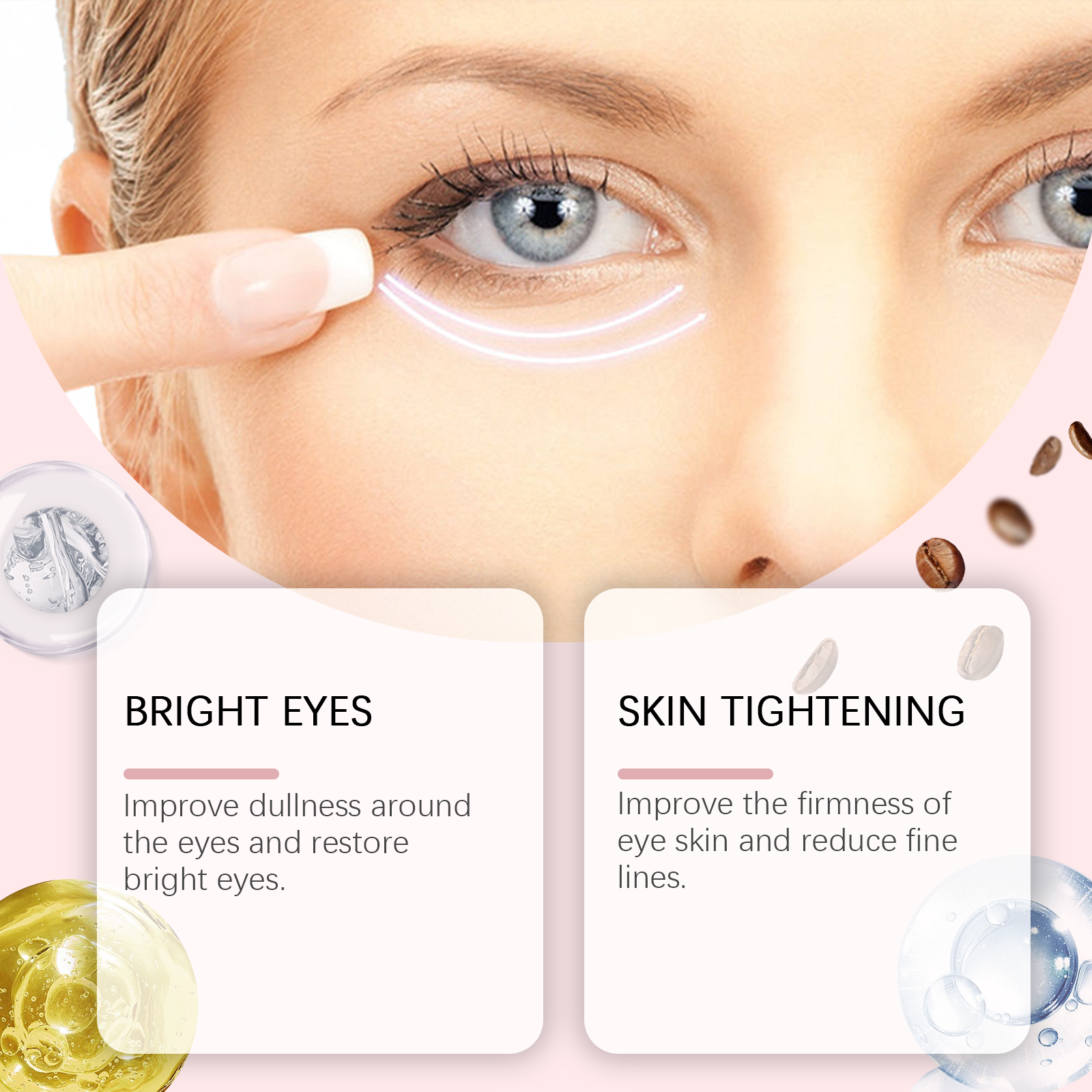 Caffeine Eye Cream Bar, Firming Light Lines, Delicate, Moist, Moisturizing And Brightening Eye Care Bar