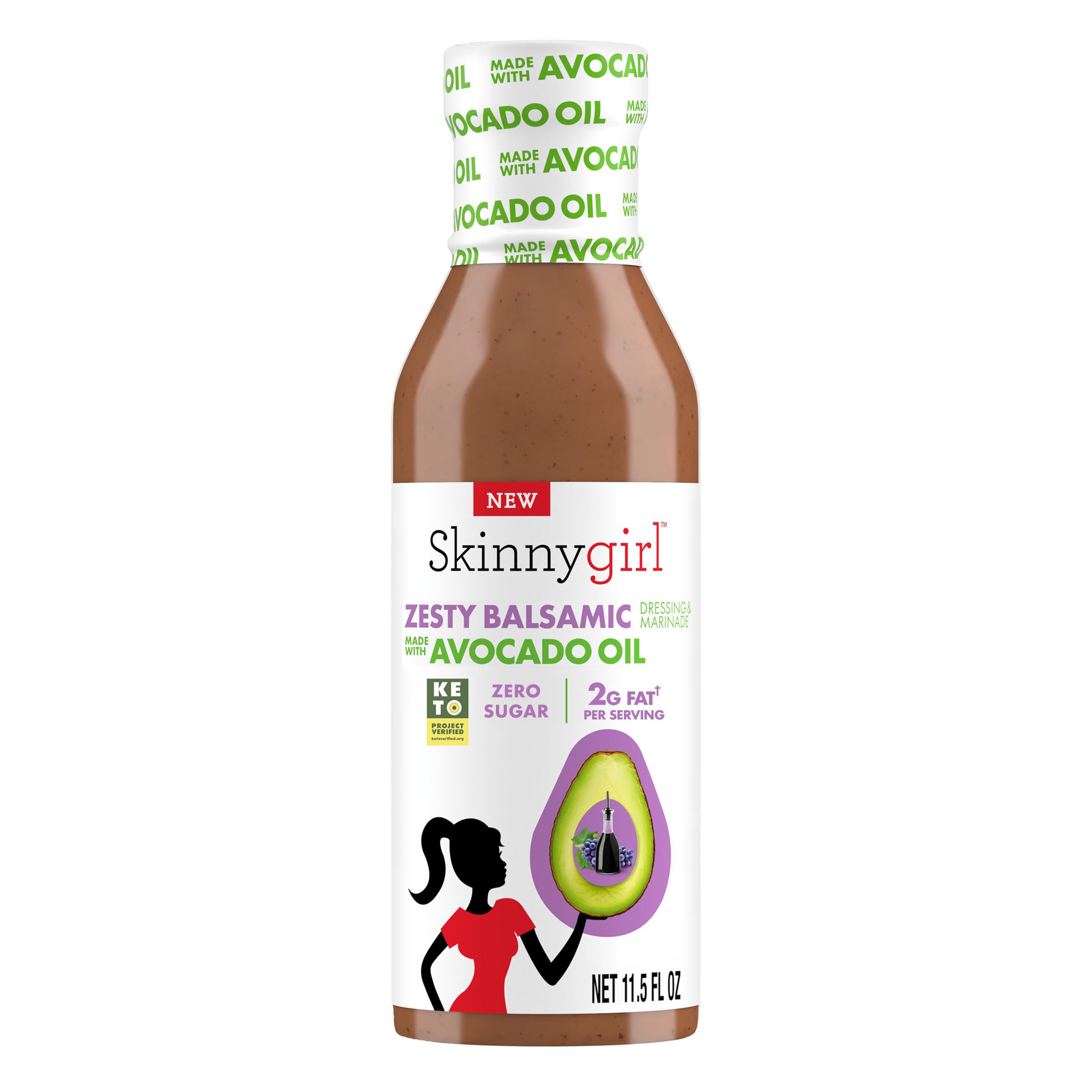 BestBy01/26 Skinnygirl Avocado Oil Salad Dressing Zesty Balsamic 11.5oz