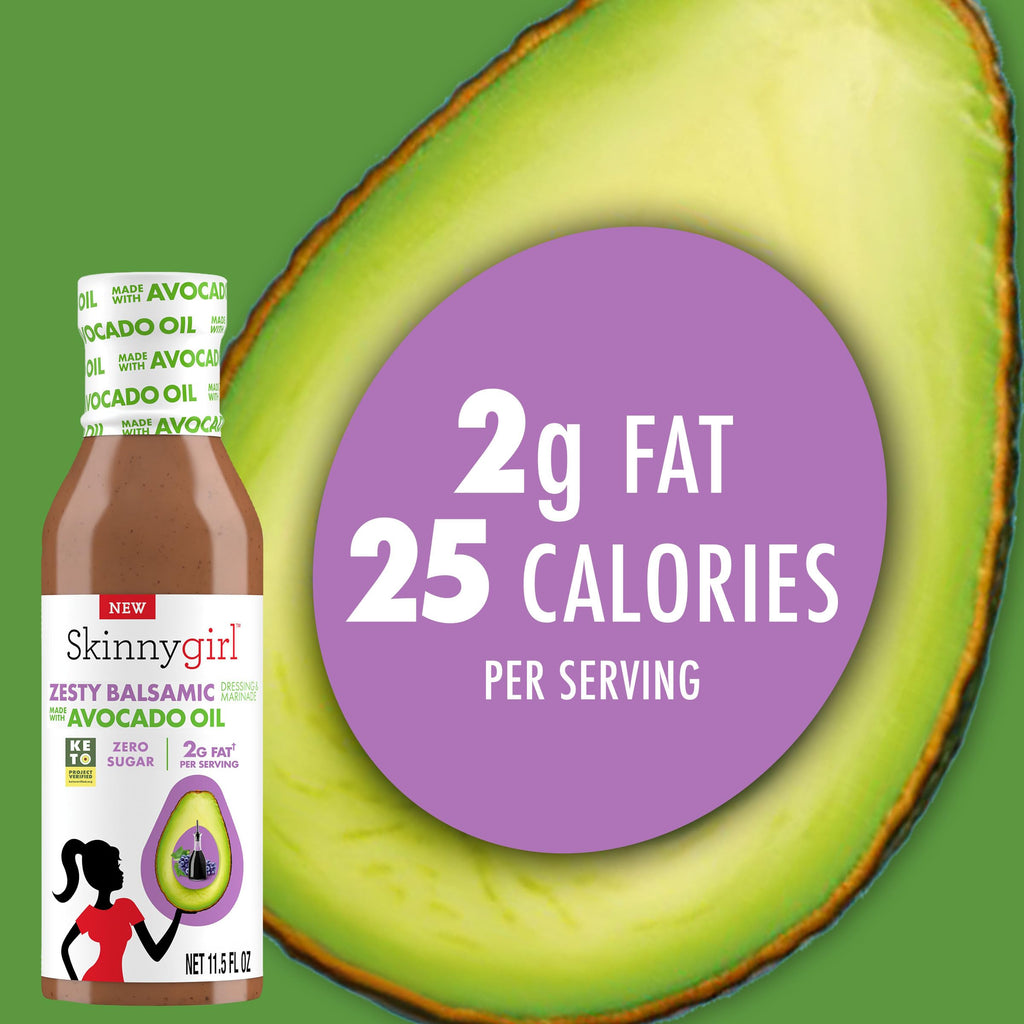 BestBy01/26 Skinnygirl Avocado Oil Salad Dressing Zesty Balsamic 11.5oz