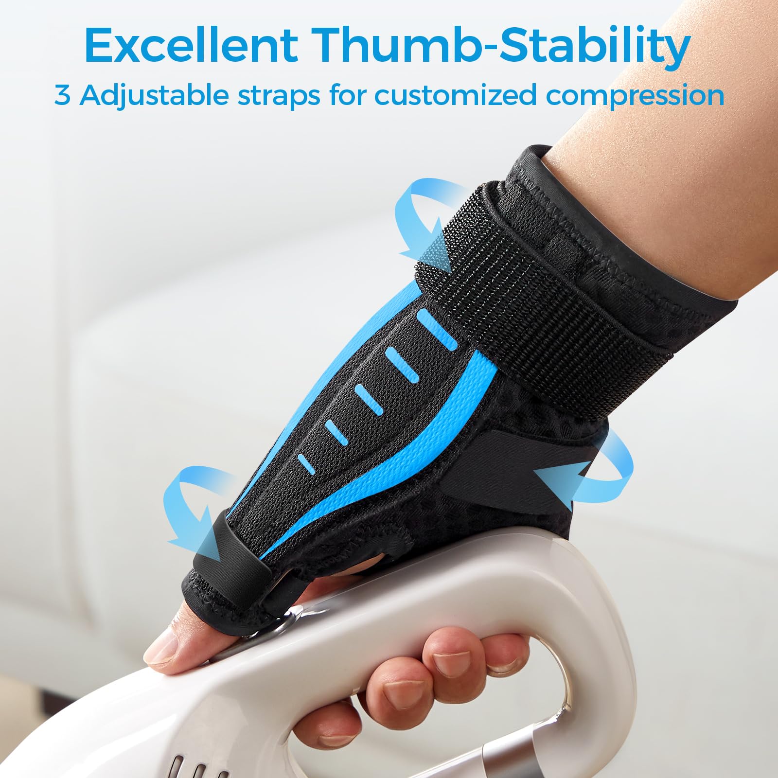 FULDAY Thumb Spica Splint Brace for Arthritis Pain Support Pink/Black Size S/M