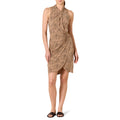 Amazon Essentials Women's Sleeveless Faux Wrap Dress Light Camel Size L