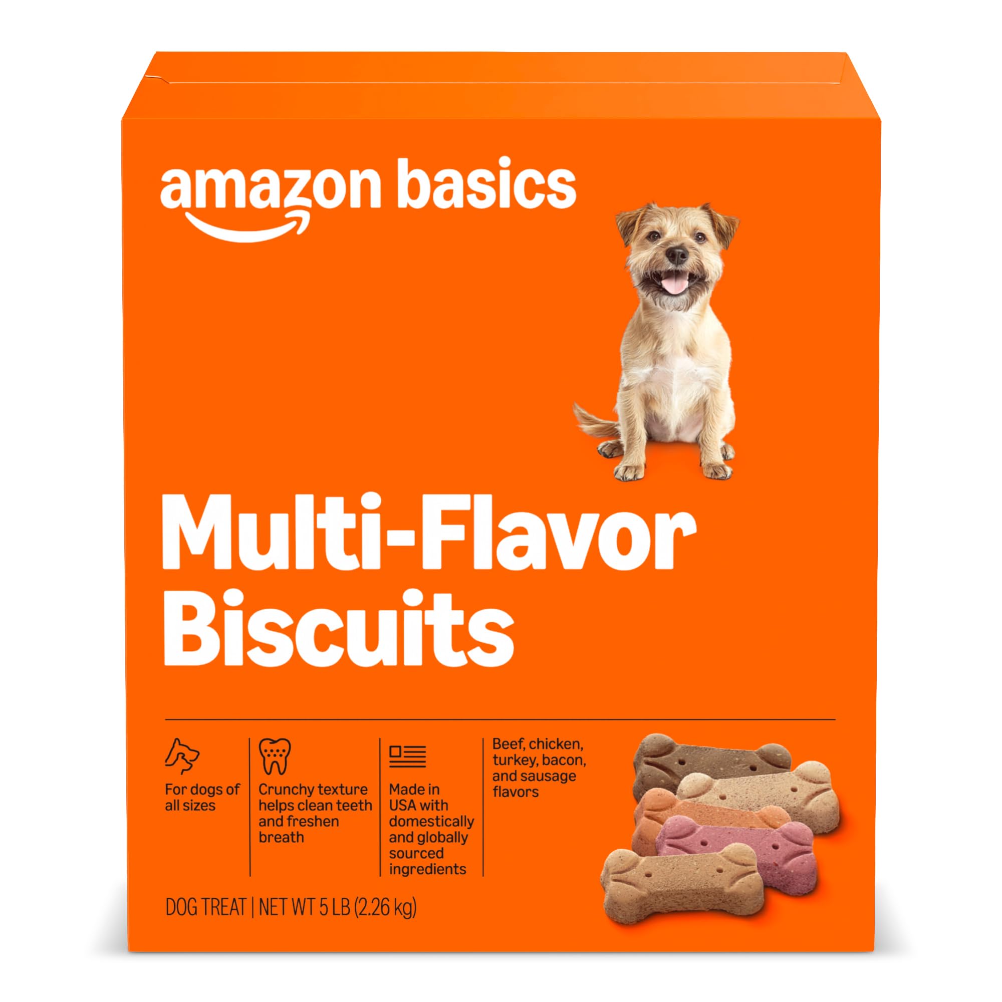 Amazon Basics Crunchy Dog Biscuits Multi Flavor 5 lb Box