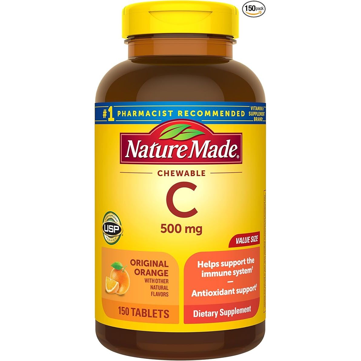 Nature Made Vitamin C 500 mg Tablets (or Chewable Tablets), 150 Count