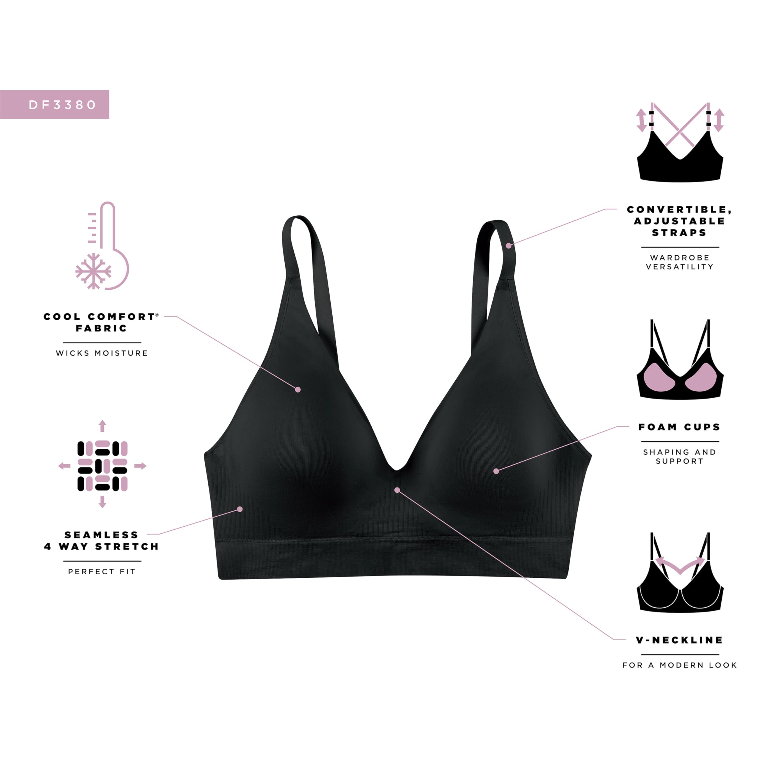 Bali Women's Wireless Comfort Revolution Modern Seamless Bra White XXL