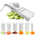 SUREWIN Mandoline Slicer Vegetable Chopper Fruit Cheese Grater 6 Blades White