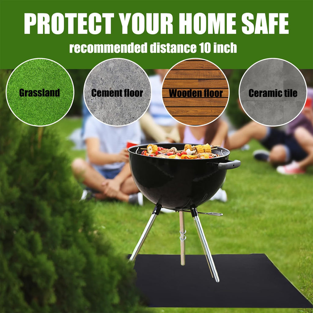 RWSEFK Grill Mats Double-Sided Fireproof BBQ Protector 60x40 inches