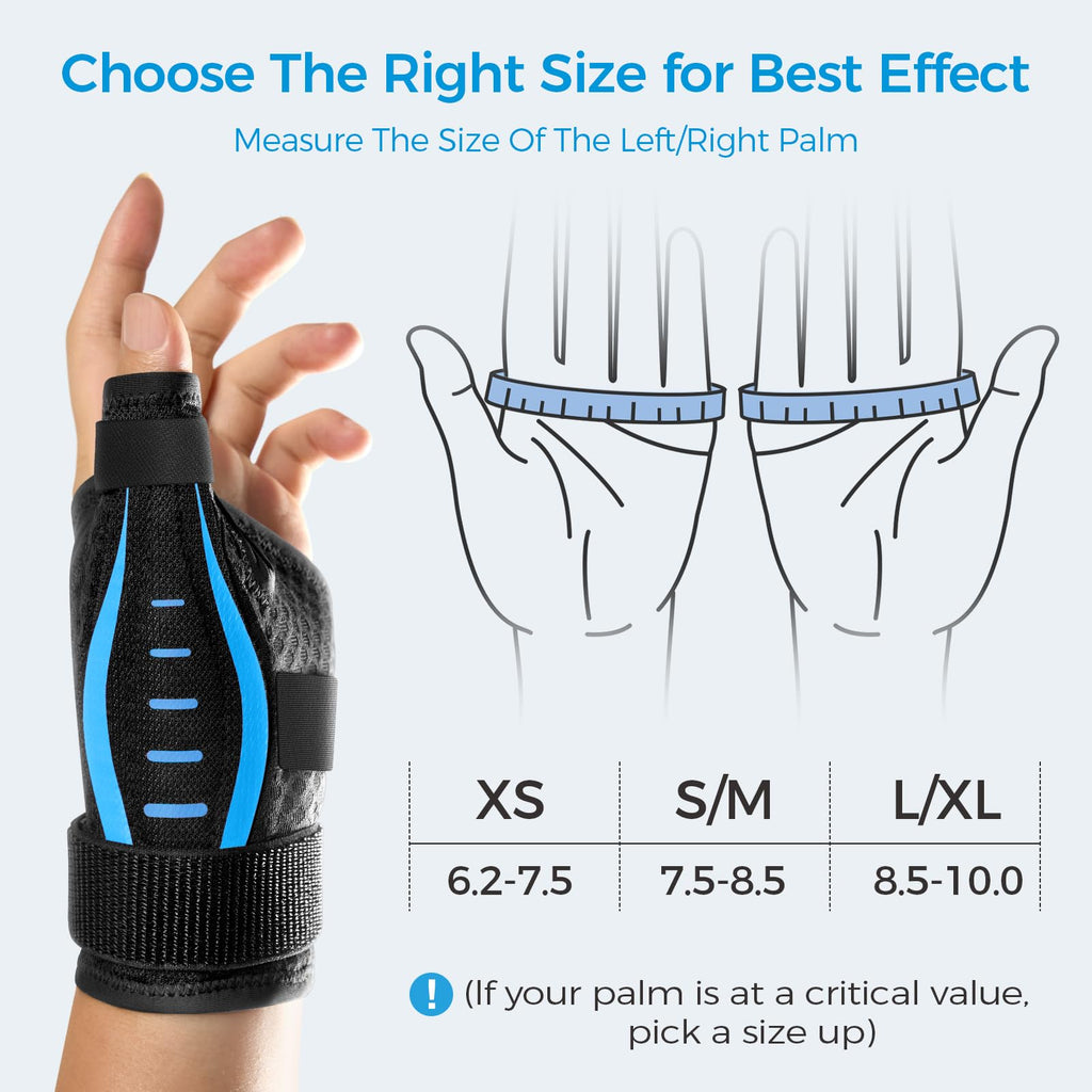 FULDAY Thumb Spica Splint Brace for Arthritis Pain Support Pink/Black Size S/M