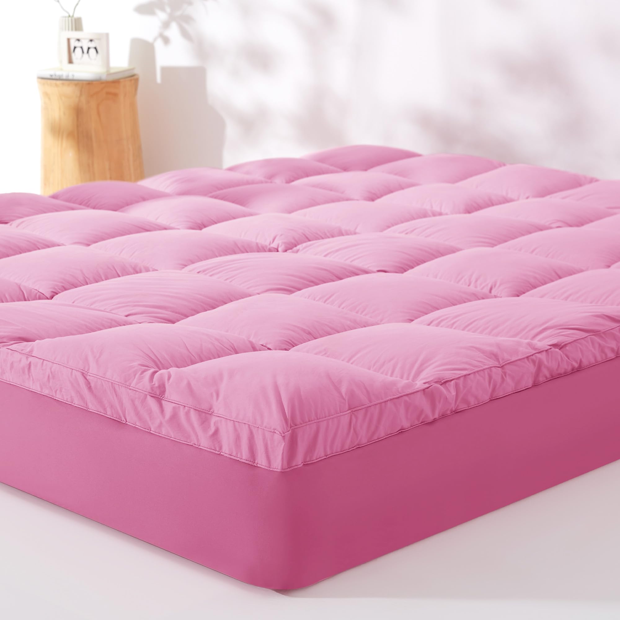 KUB Cotton Mattress Topper Cooling Pillow Top White Queen 80x60in