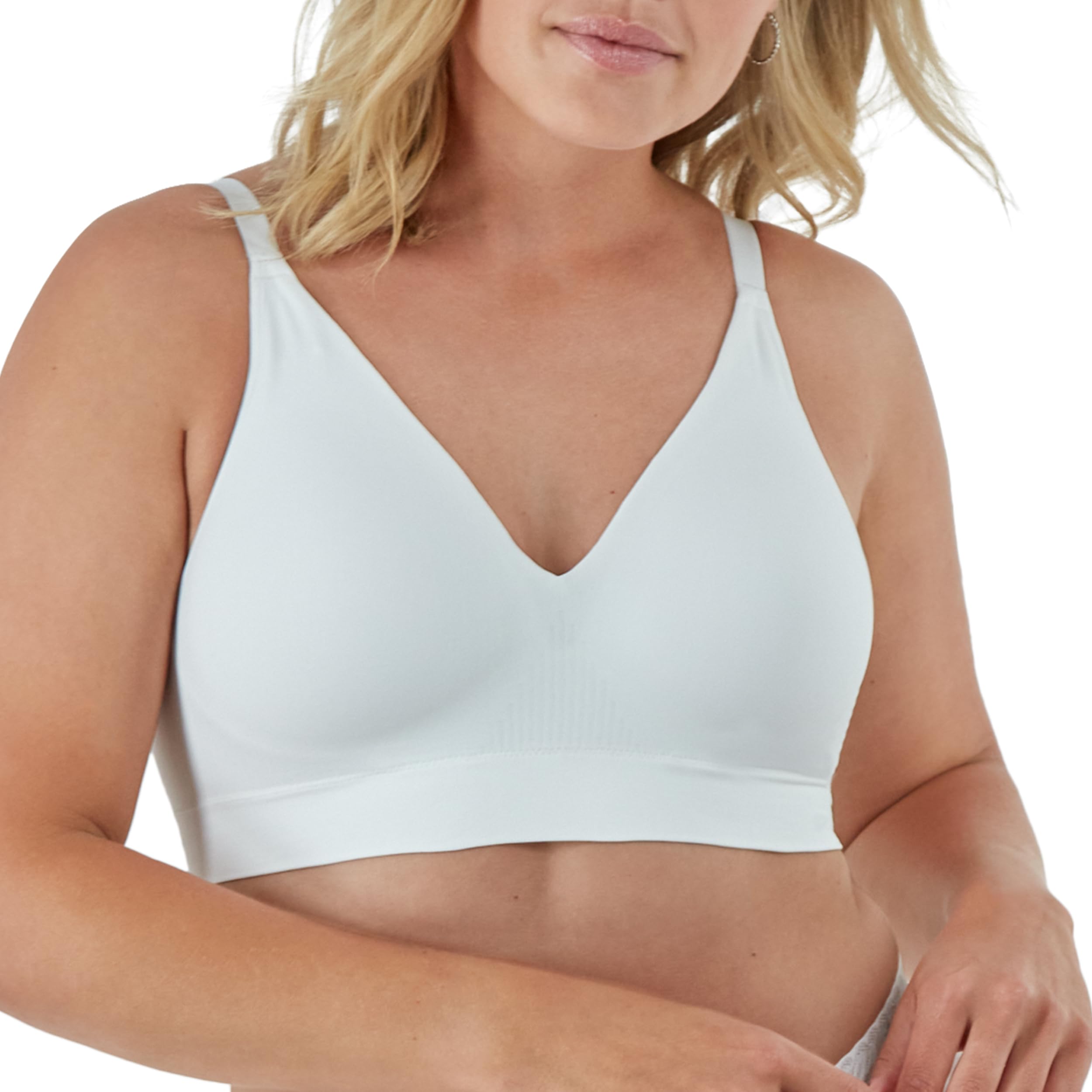 Bali Women's Wireless Comfort Revolution Modern Seamless Bra White XXL