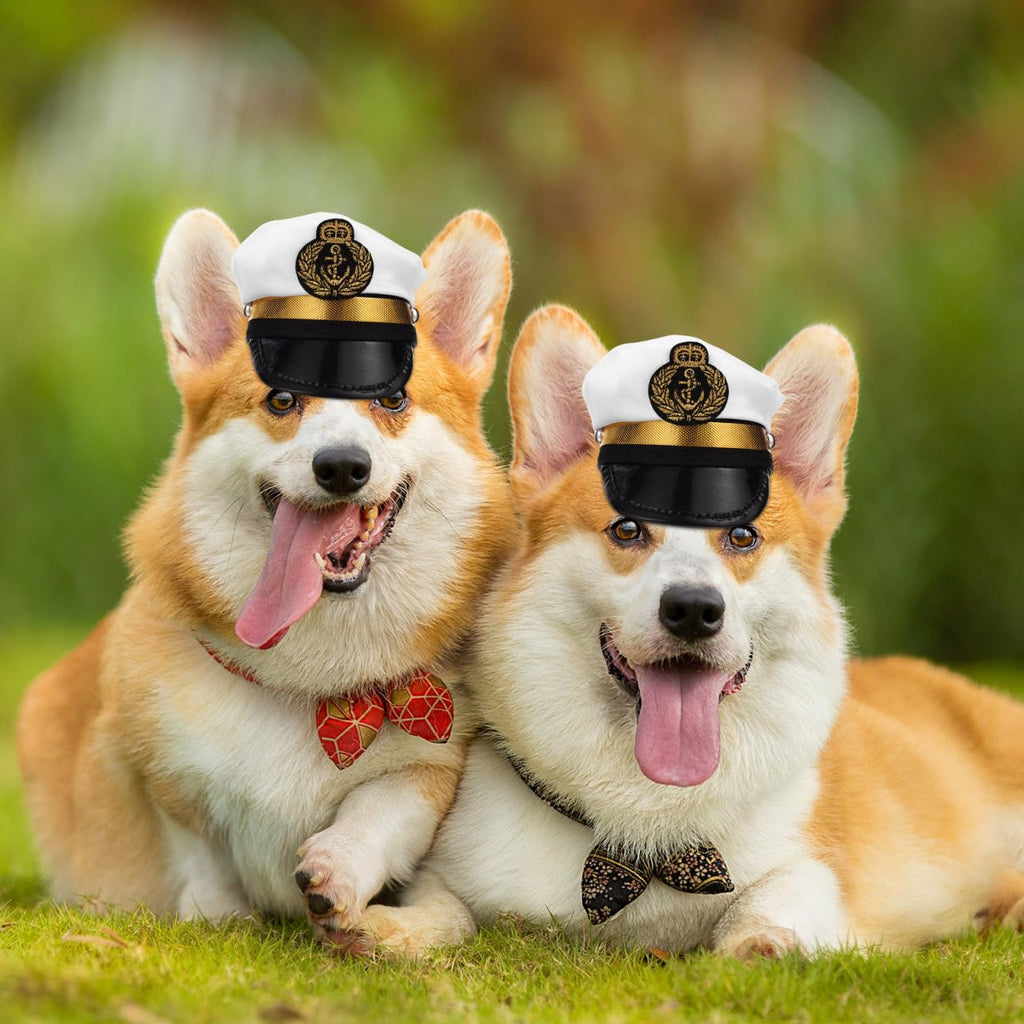 BESPORTBLE Small Dog Captain Sailor Hat Marine Admiral Costume Black
