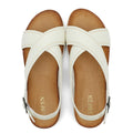 UBFEN Womens Flat Sandals Arch Support Adjustable Slingback White Size 6