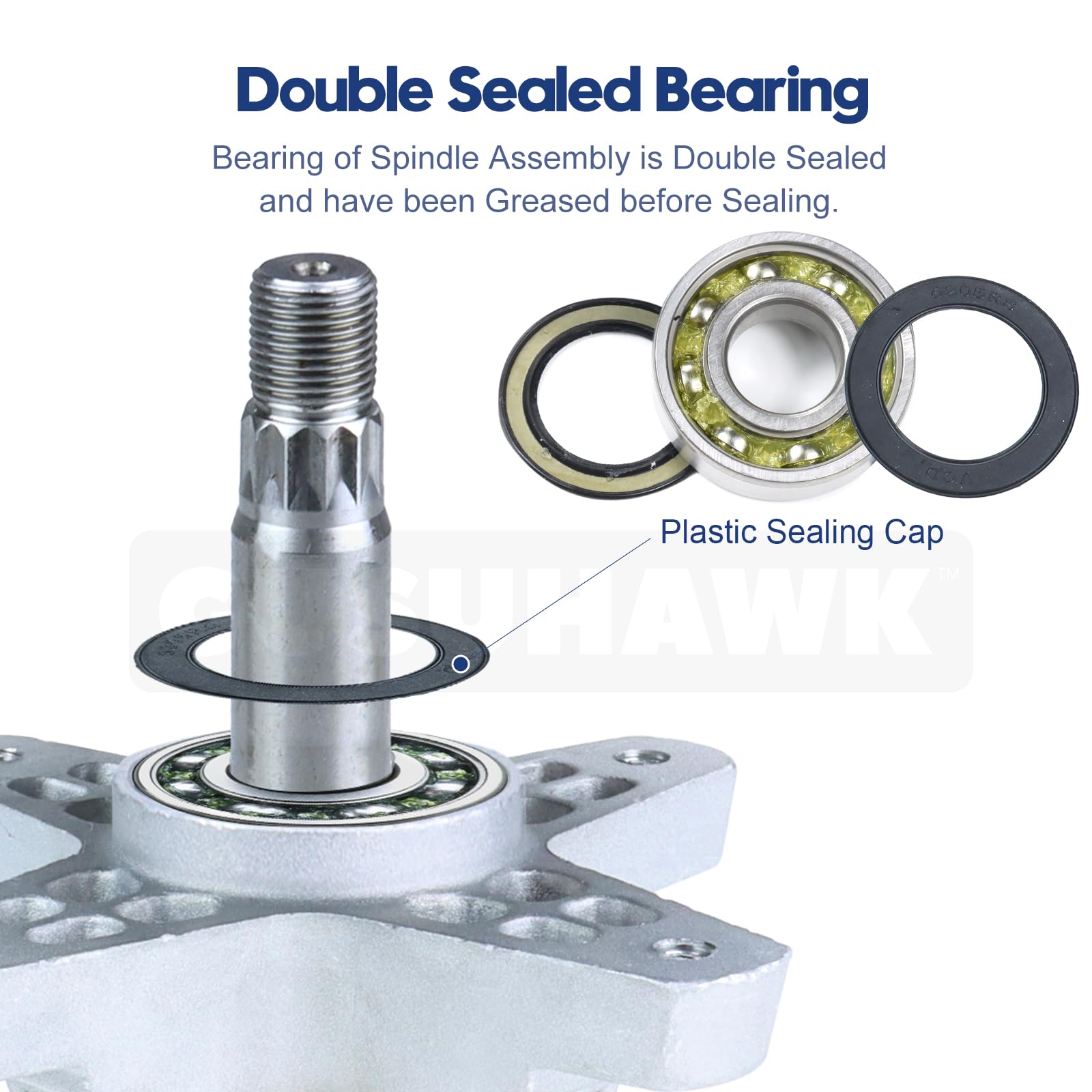GUSUHAWK 3 Pack Spindle Assembly 918-06980 w 954-04077A Belt Cub Cadet XT1 GT50