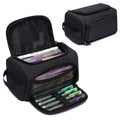 XQXA Large Capacity Pencil Case Organizer Multifunctional Travel Pen Bag Black