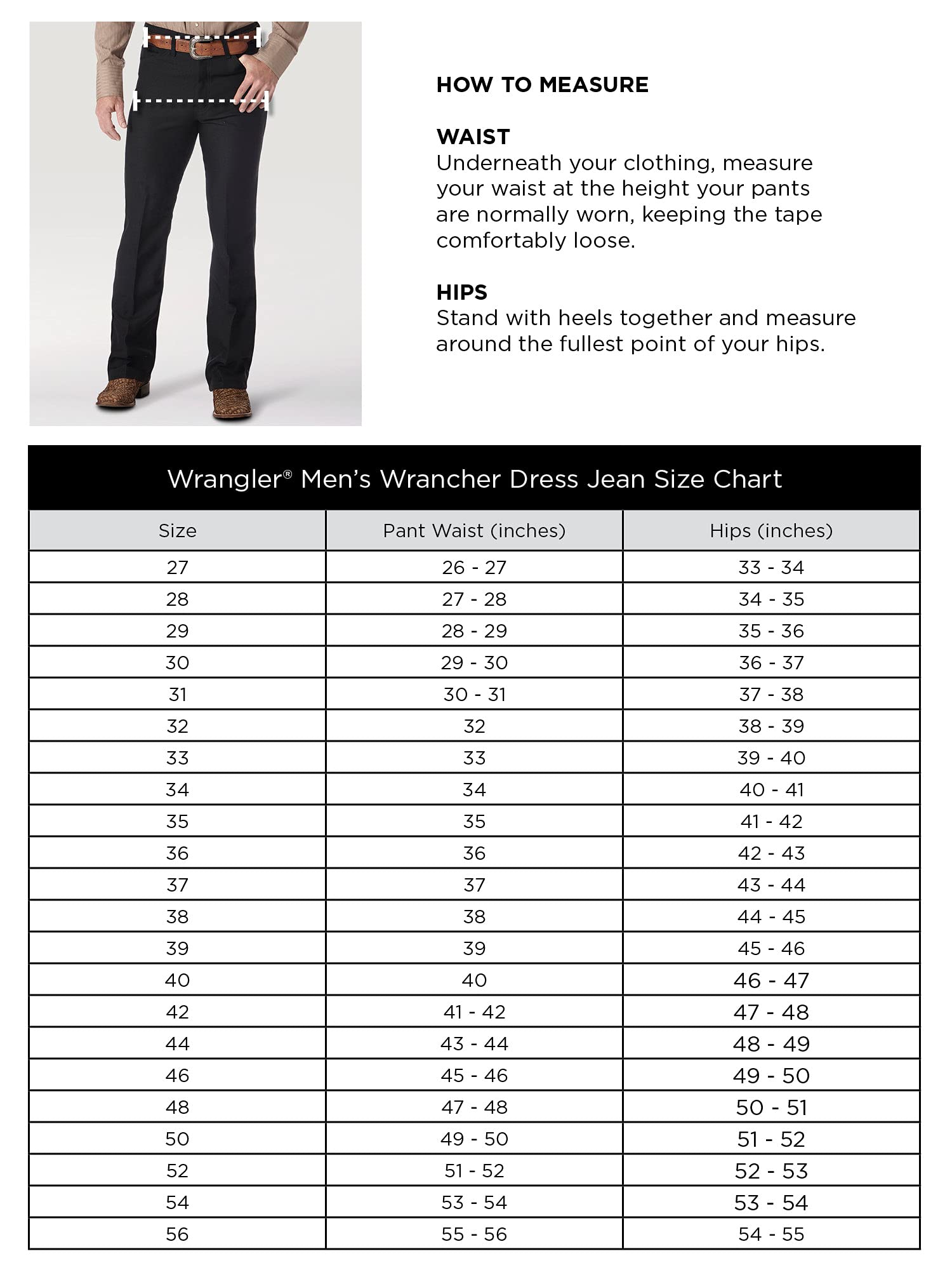 Wrangler Men's Wrancher Dress Jean Black Size 48W x 32L
