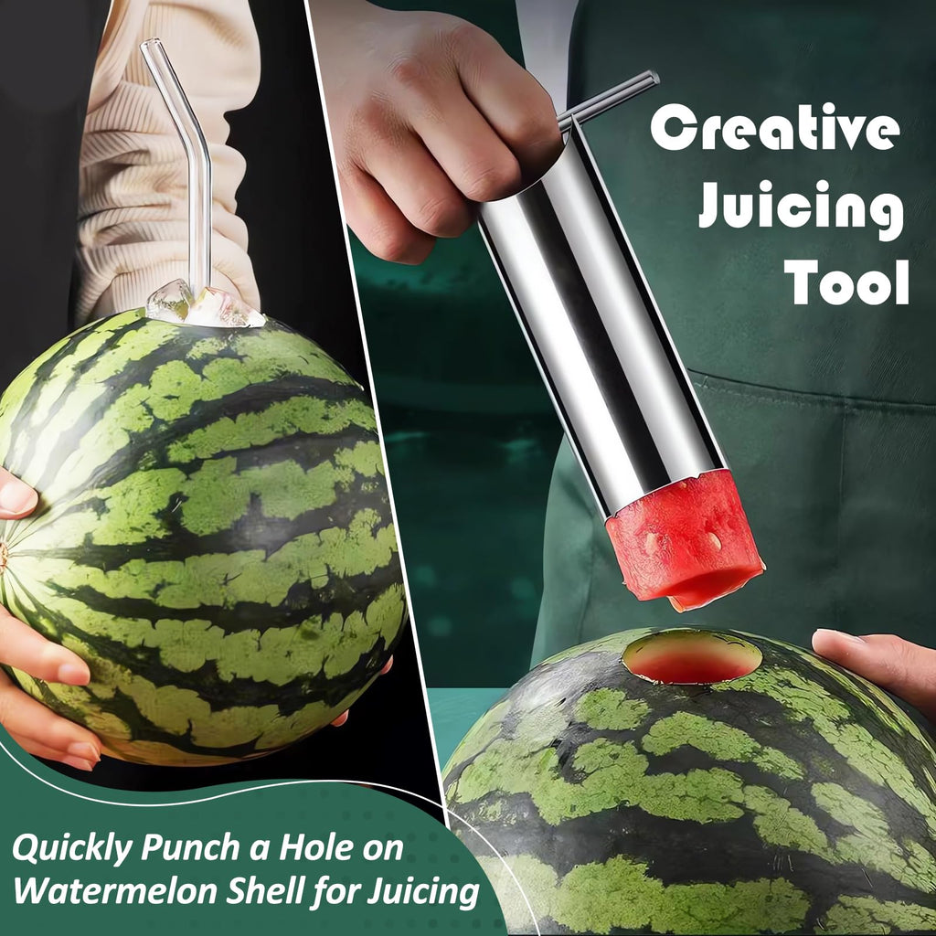 COKSDUPID Stainless Steel Watermelon Cutter Round Slice Juicer Silver