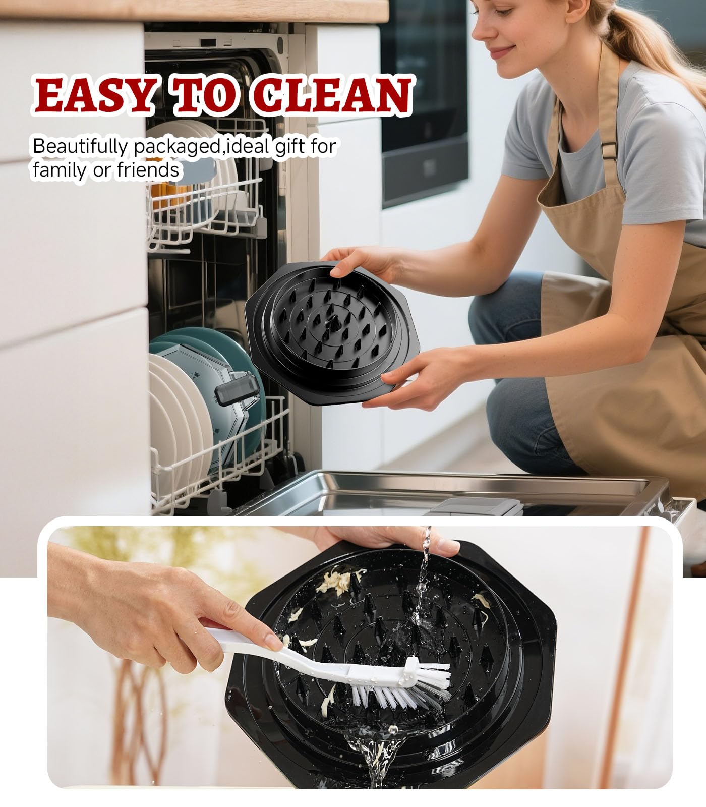 Hinreeya Chicken Shredder Tool Twist Meat Grinder Black BPA Free