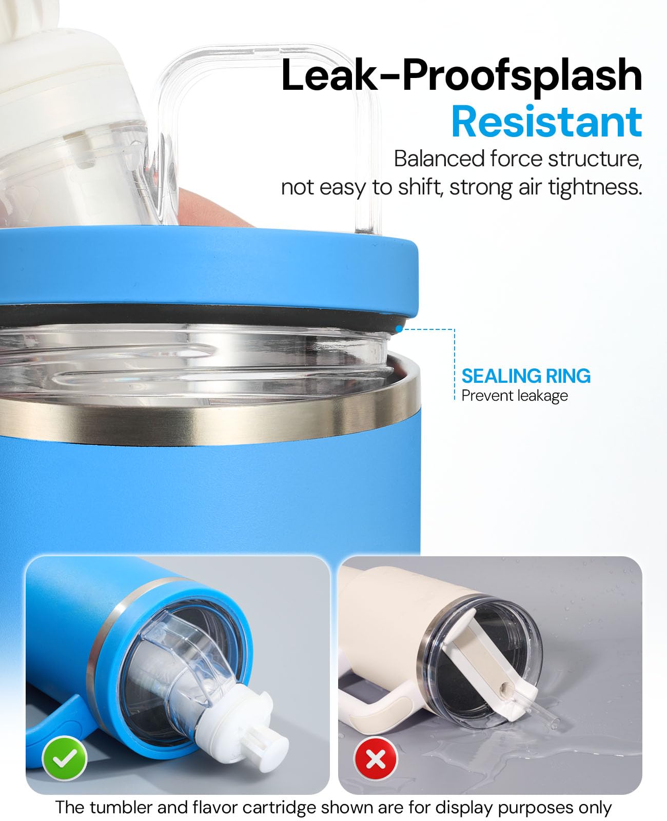 YETARAN Stanley Tumbler Adapter Fits 40oz 64oz Quencher H2.0 Azure BPA Free