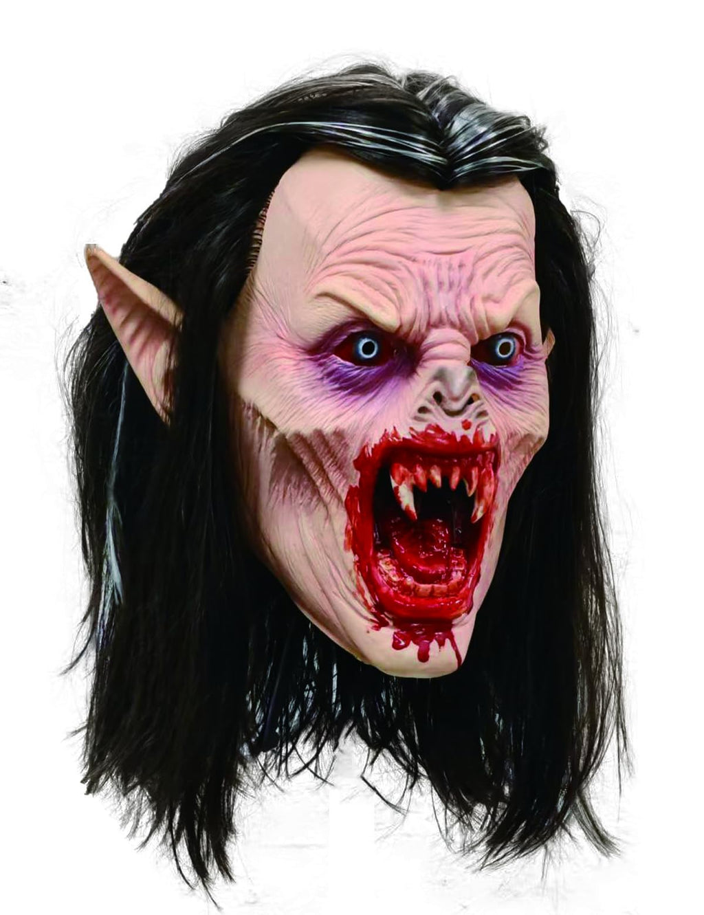 AYOOTY Brown Long Hair Vampire Mask Rubber Halloween Unisex Size